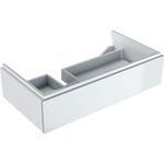 Mueble bajo Geberit Xeno² para lavabo con superficie de apoyo, con un cajón: Ancho de lavabo=90cm, H=22cm, Greige / Cubierto mate